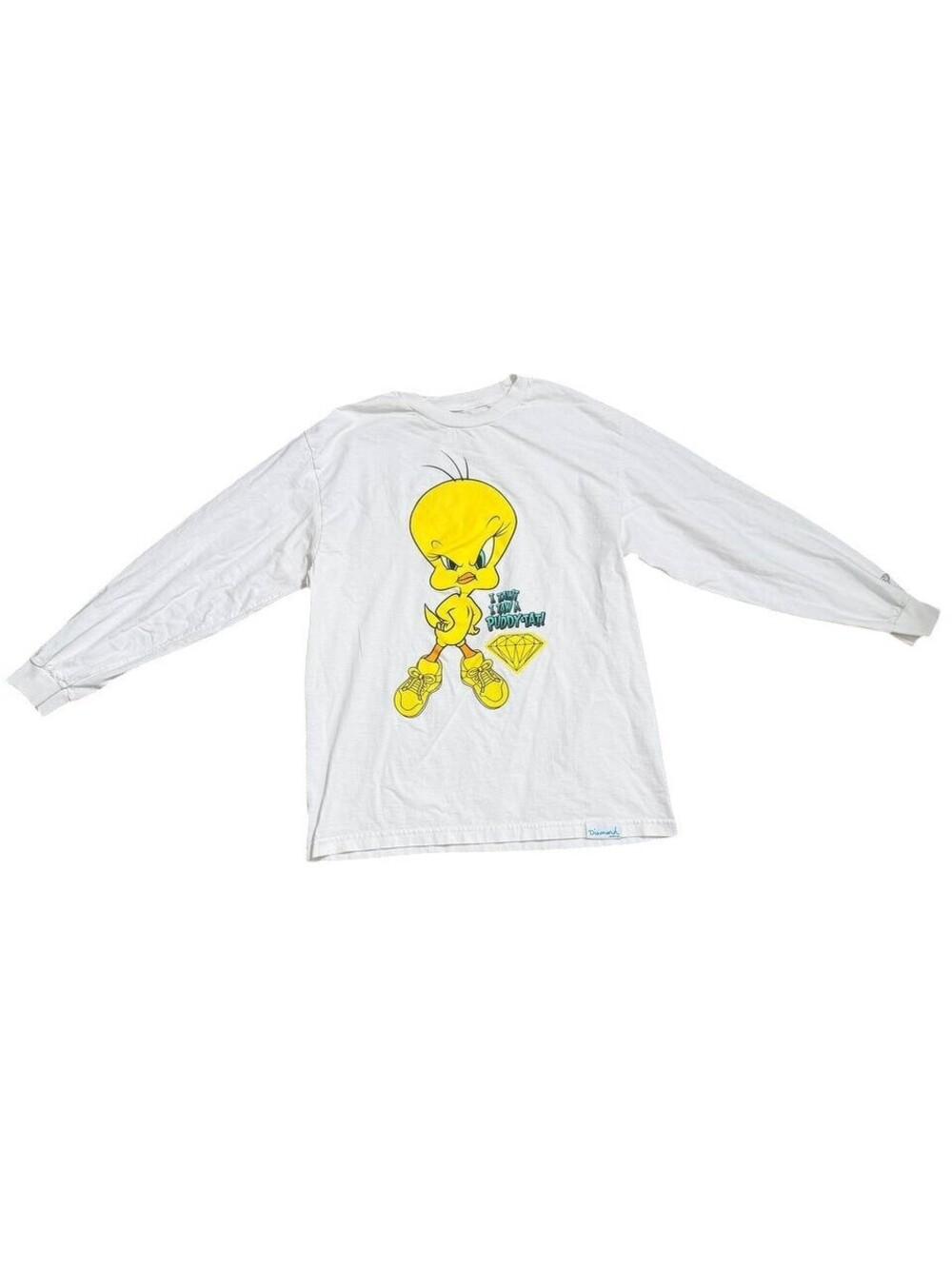 Diamond Supply Co x Tweety Bird Long Sleeve Tee White